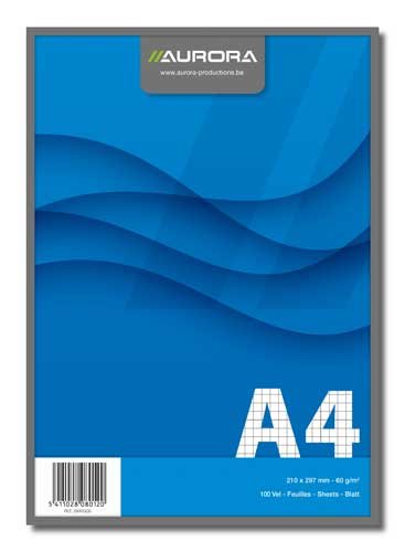 Blok med stub A4 kvadreret 100 ark