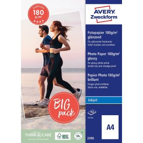 Avery fotopapir classic glossy inkjet 180g A4