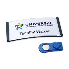 Navneskilt m/magnet Badgepoint 70x30mm gr ramme (20)