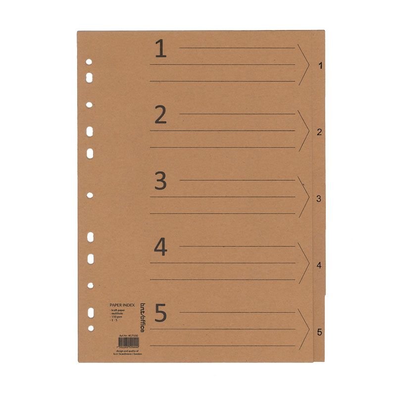 BNT 1-5 registre kraftkarton 150g.