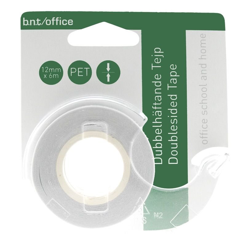 Bnt dobbeltkl�bende tape 6mx12mm Klar
