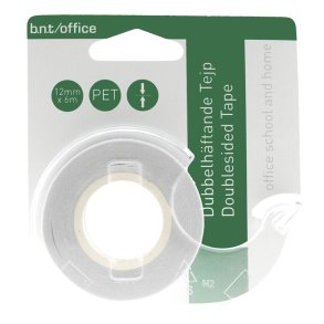 Bnt dobbeltkl�bende tape 6mx12mm Klar