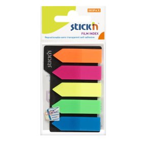 Indeksfaner 5stk 45x12mm Neon farver