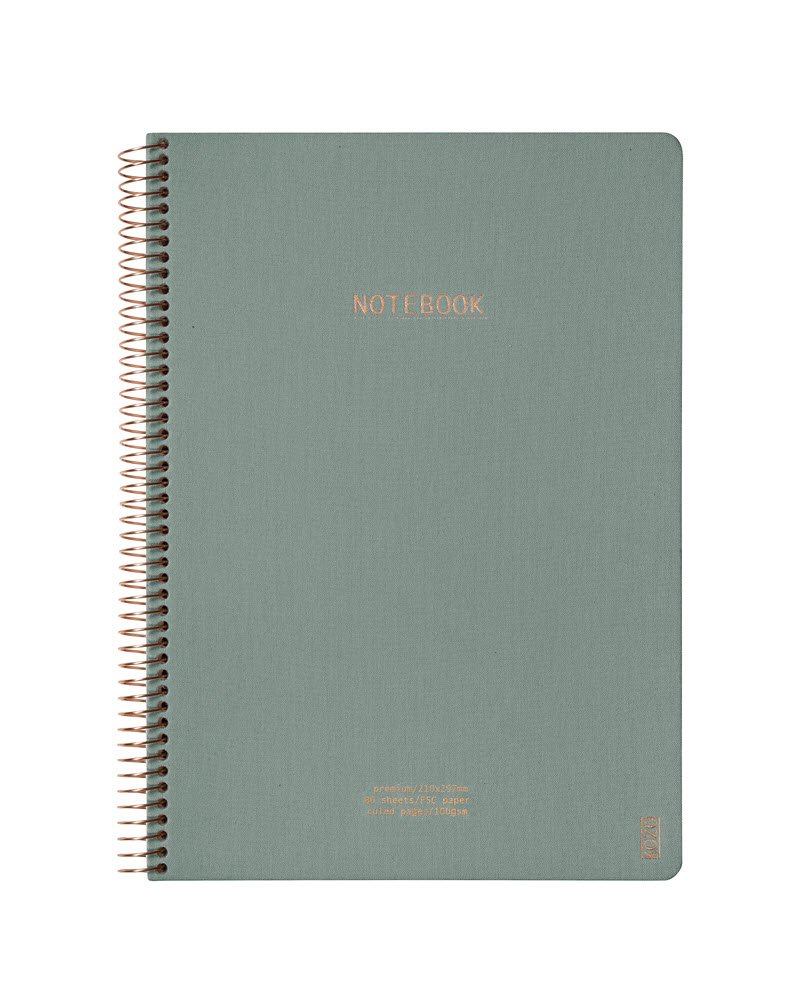 Kozo Notesbog A4 Lin Premium Aloe Vera