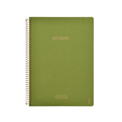 Kozo Notesbog A4 Lin Premium Olive Green
