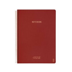 Kozo Notesbog A4 Lin Premium Rust R�d