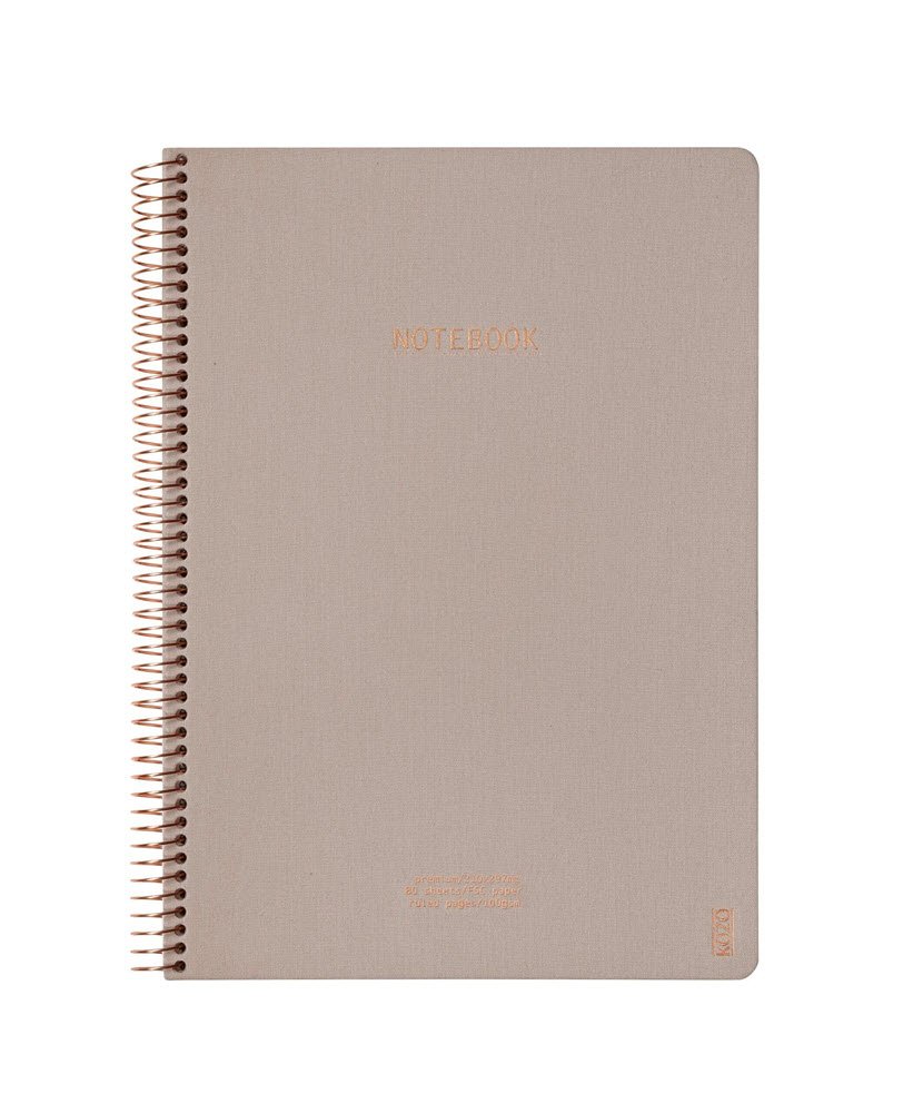 Kozo Notesbog A4 Lin Premium Sand