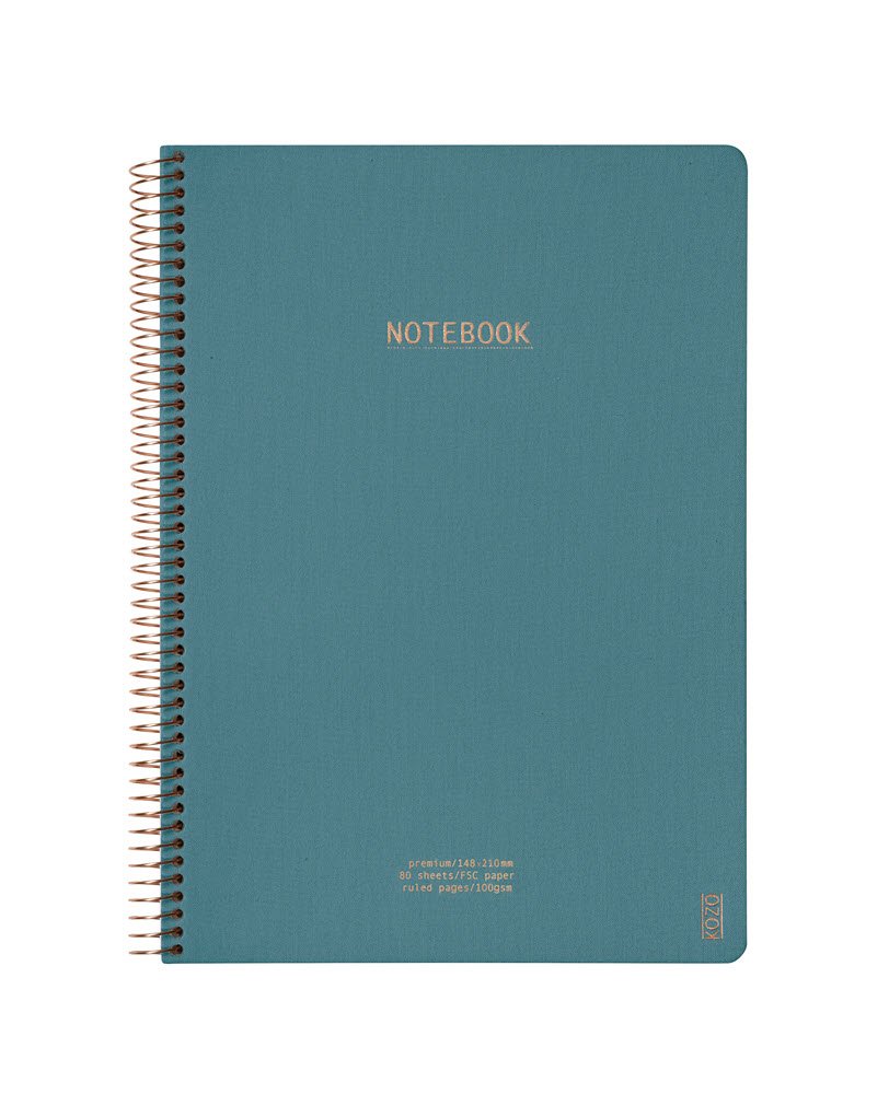 Kozo Notesbog A4 Lin Premium Steel Blue
