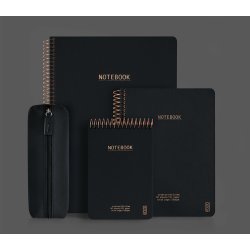 Kozo Notesbog A5 Kvad. Premium Black 80 sider