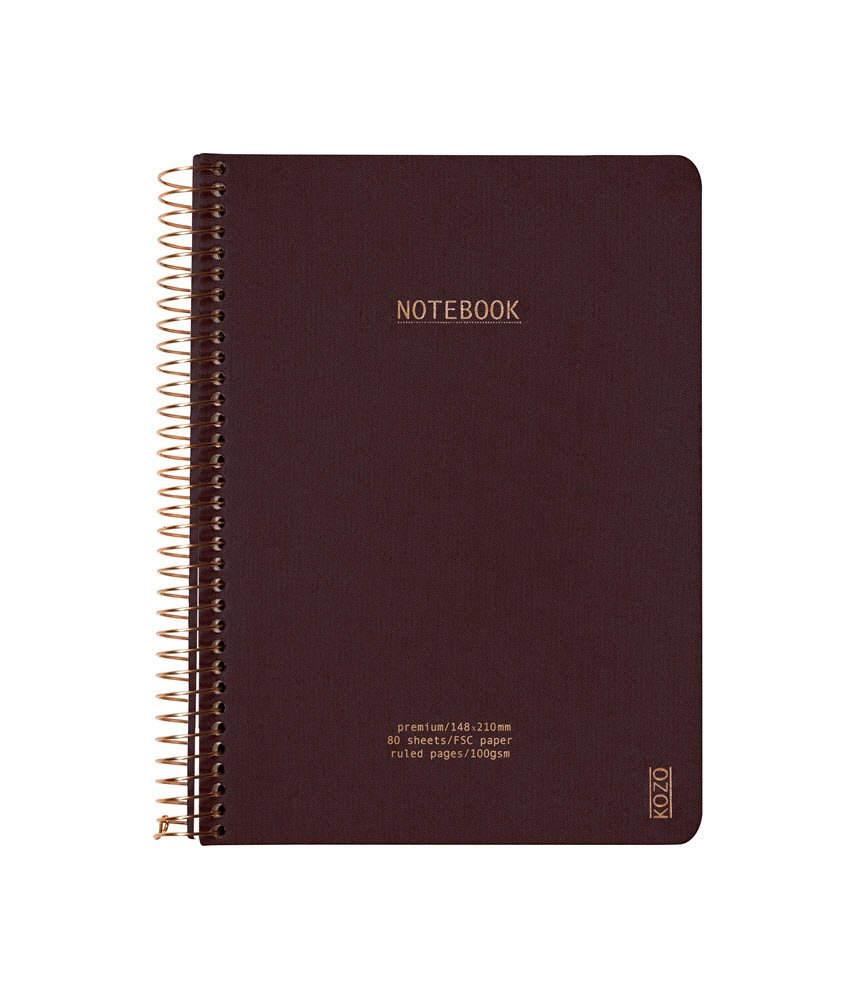 Kozo Notesbog A5 Lin Premium Coffee