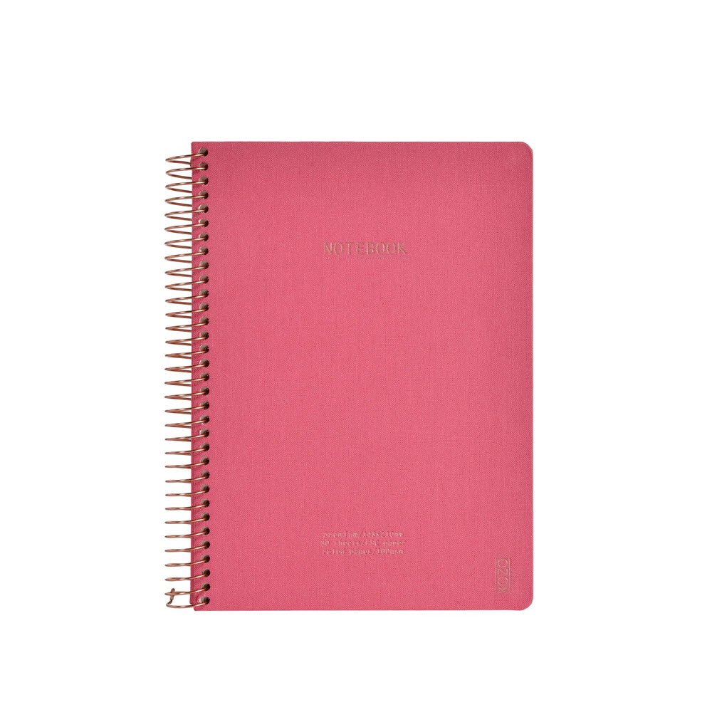 Kozo Notesbog A5 Lin Premium Guava Pink
