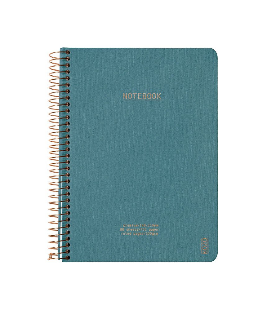 Kozo Notesbog A5 Lin Premium Steel Blue
