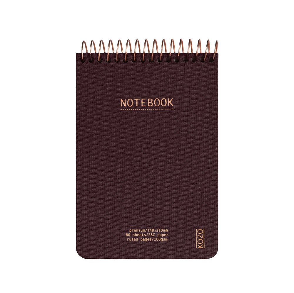 Kozo Notesbog A6 Lin Premium Coffee