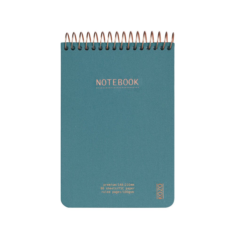 Kozo Notesbog A6 Lin Premium Steel Blue