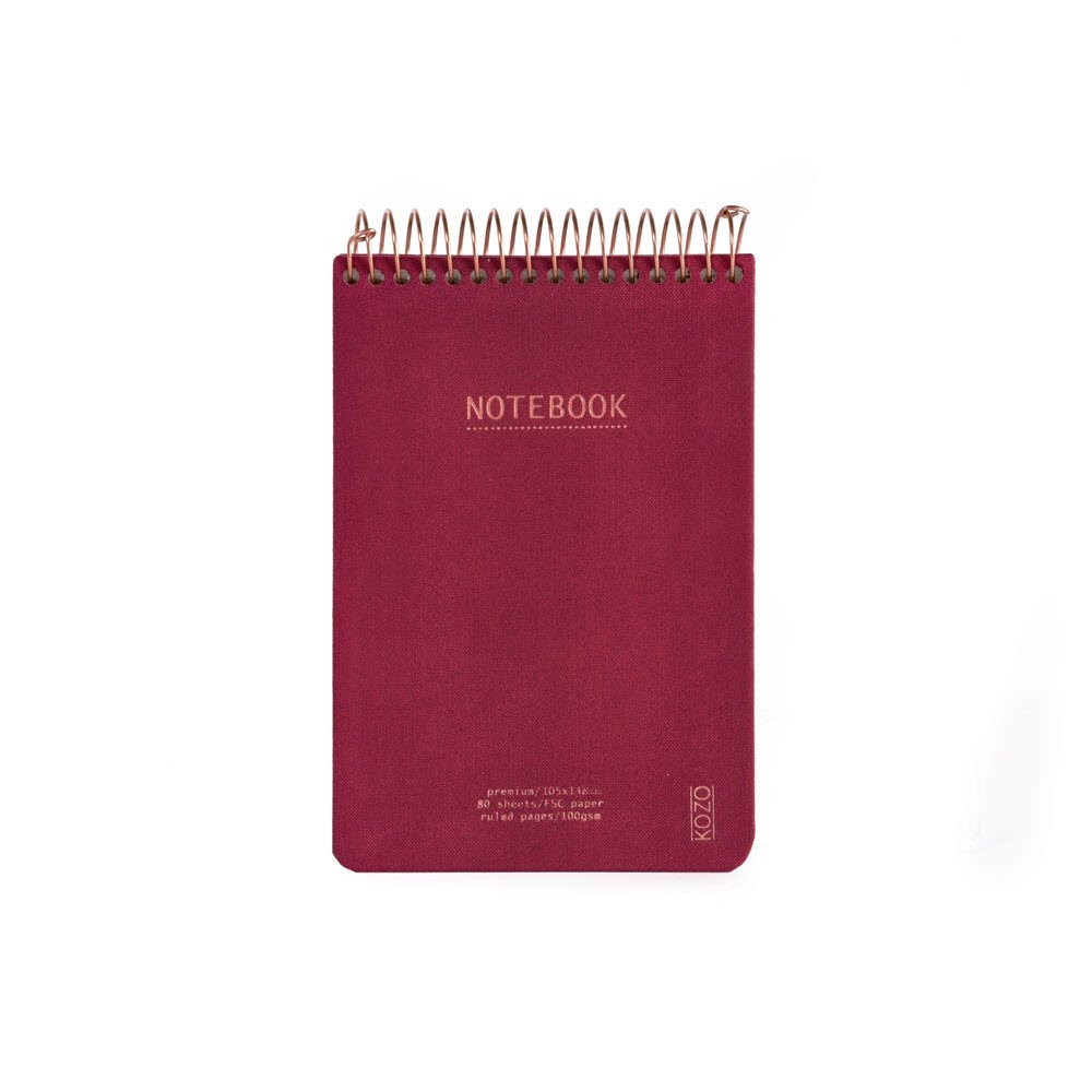 Kozo Notesbog Premium A6 Lin Berry