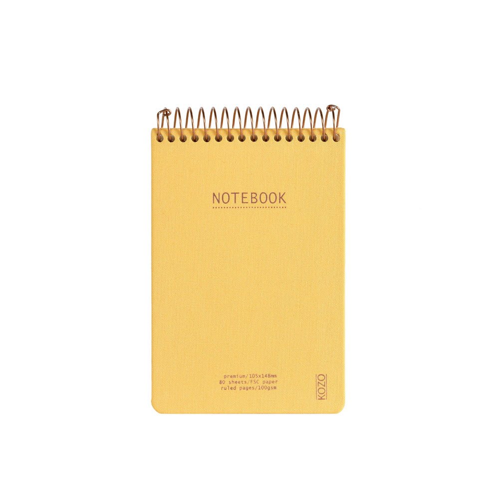 Kozo Notesbog Premium A6 Lin Honey Yellow