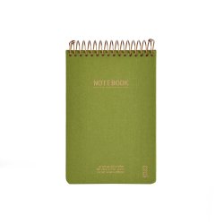 Kozo Notesbog Premium A6 Lin Olive Green