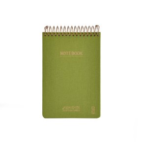 Kozo Notesbog Premium A6 Lin Olive Green
