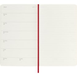 Moleskine Large 26/27 soft 18 mdr. week note R�d