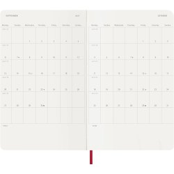 Moleskine Large 26/27 soft 18 mdr. week note R�d