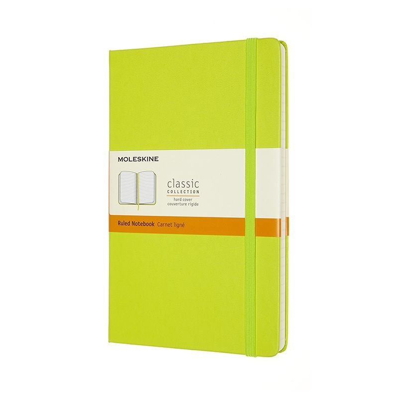 Moleskine Large Hard Linjeret Lemon Green