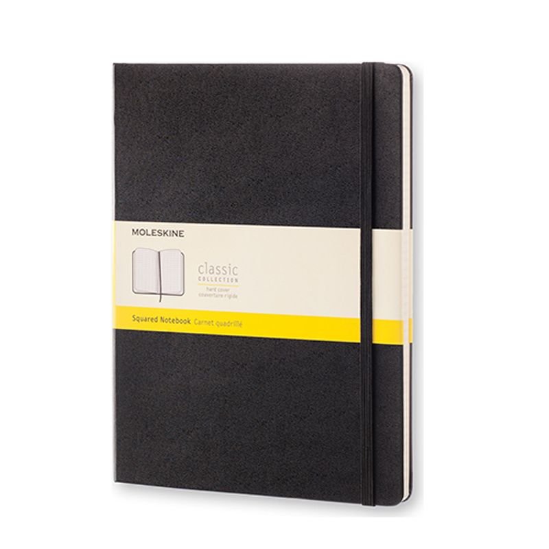 Moleskine Notesbog XL Hard Kvad Sort