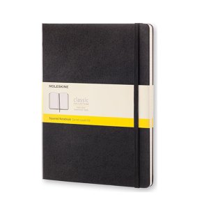 Moleskine Notesbog XL Hard Kvad Sort