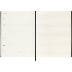 Moleskine XL 26/27 Hard 18 mdr. Week note Sort