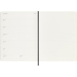 Moleskine XL 26/27 soft 18 mdr. week note Sort