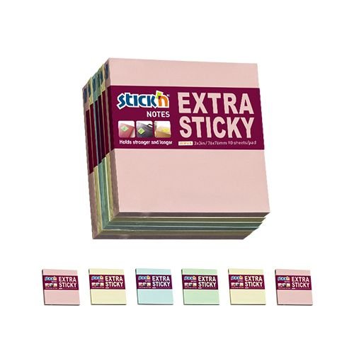 Stick n 76x76 6 stk pastel farver