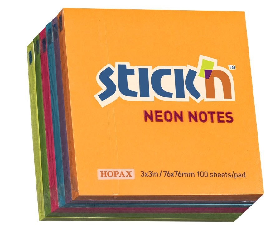 Stick"n 76x76 6stk neon farver