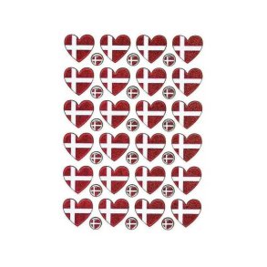Stickers flag hjerte DK