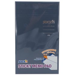 Stick�n Memo Pad 190x114mm 50s. Linjeret Gul