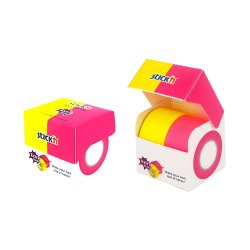 Stick'n note roll ekstra sticky 25mmX10m 2 roller Neon Gul og Pink
