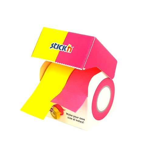 Stick'n note roll ekstra sticky 25mmX10m 2 roller Neon Gul og Pink