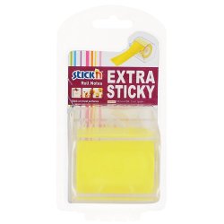 Stick'n note roll ekstra sticky 50x10 meter Neon Gul m. holder