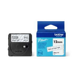 BTAG-131 12mm Black on clear tape