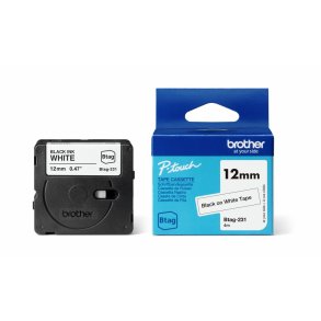 BTAG-231 12mm Black on white tape