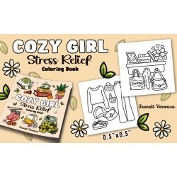 Cozy Girl Stress Relief malebog By Jeanett Veronica 