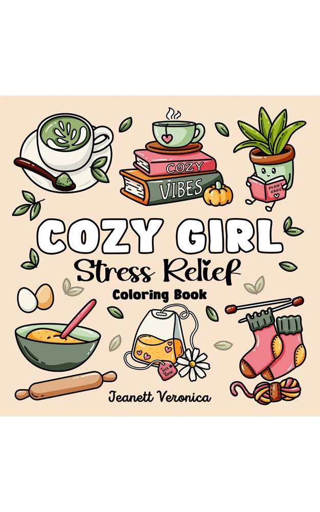 Cozy Girl Stress Relief malebog By Jeanett Veronica 
