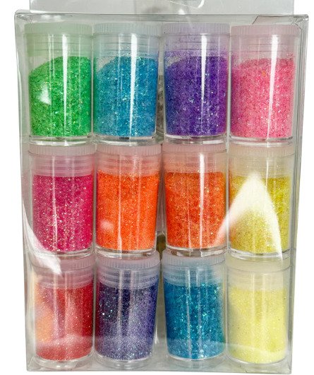 Glitter l�s 12 stk. i ass farver
