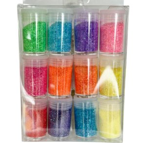 Glitter l�s 12 stk. i ass farver