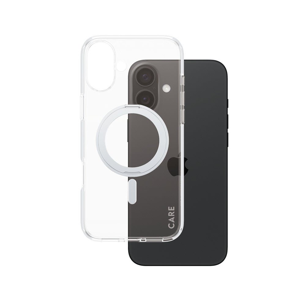 CARE iPhone 16 Plus Case Silver Kickstand &amp; MagSafe