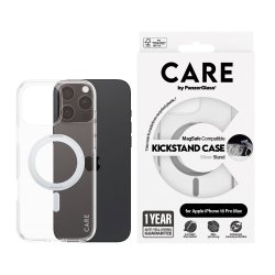 CARE iPhone 16 Pro Max Case Silver Kickstand &amp; MagSafe