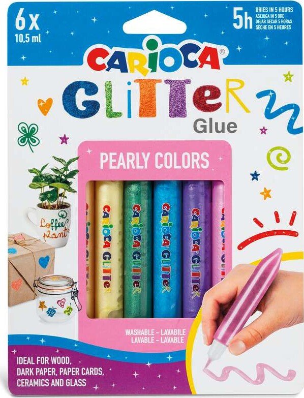 Carioca Glitterlim Pastel 6 stk