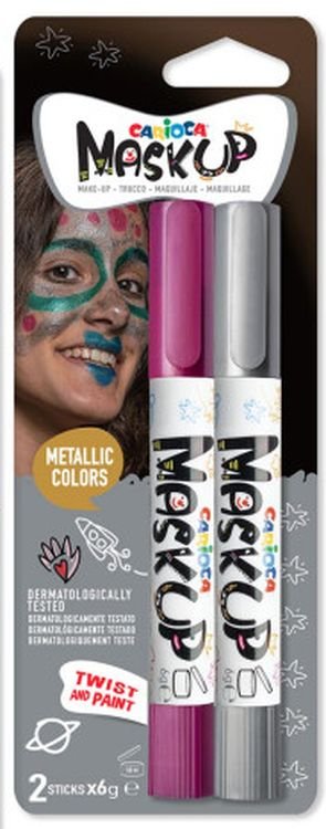 Carioca maskup Sminke metallic S�lv og pink