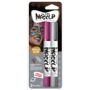 Carioca maskup Sminke metallic S�lv og pink