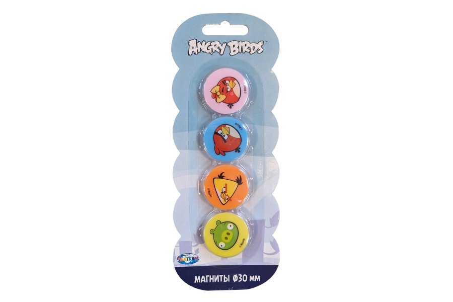 Magneter 30mm Angry Birds 4 stk. 