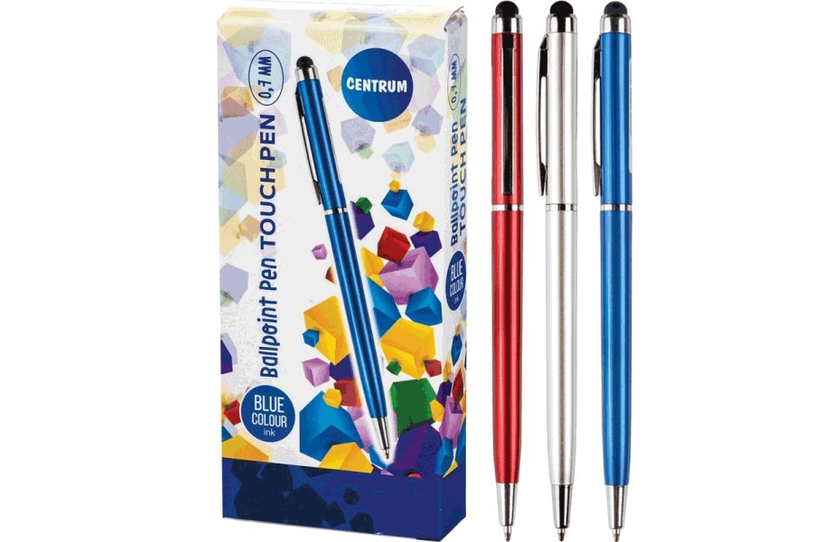 Touchpen m. kuglepen M 1 stk. 3 ass farver