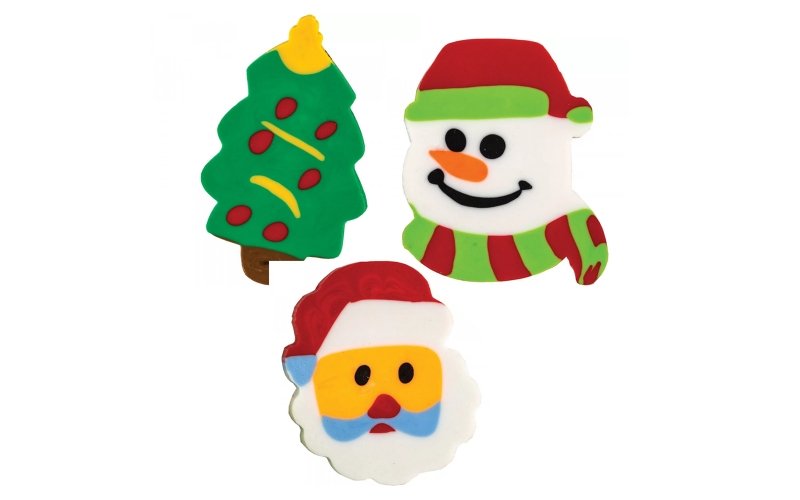 Viskelder julemotiver 3 ass motiver